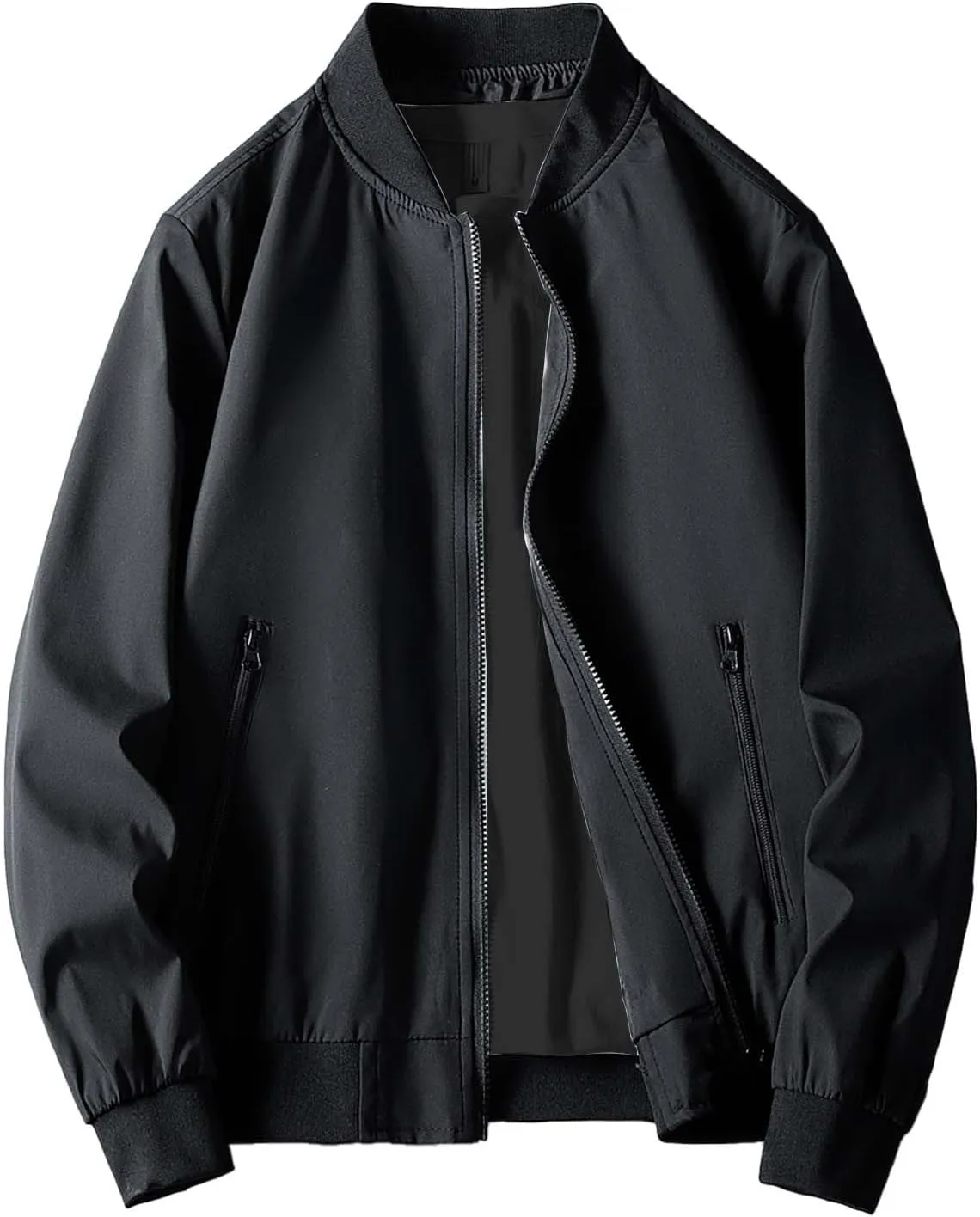 Men's Fashion Varsity Jacket Casual Men's Handsome Pilot Zip Fx Standing Jacket Causal Slim Fit Cotton Letterman