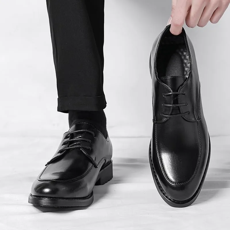Men's Genuine Leather Oxford Shoes - Lightweight Formal Dress Shoes for Business & Casual Wear
