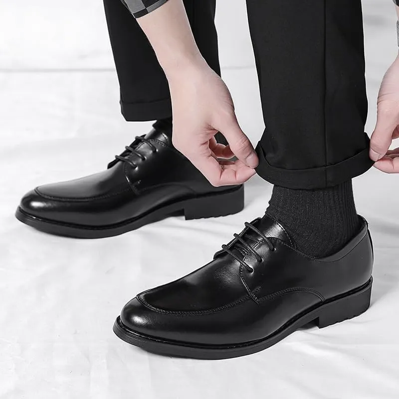Men's Genuine Leather Oxford Shoes - Lightweight Formal Dress Shoes for Business & Casual Wear