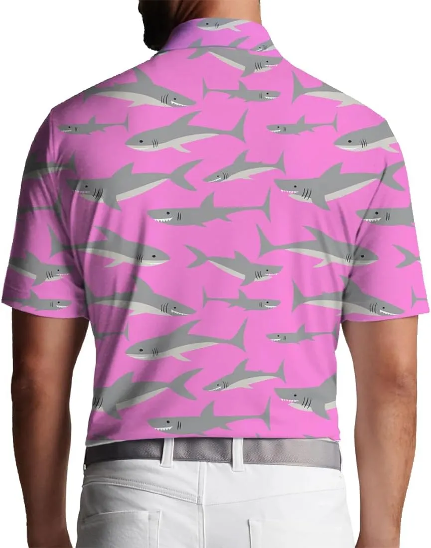 Mens Golf Shirt Print Polo Shirts for Men Performance Polo Quick-Dry 011
