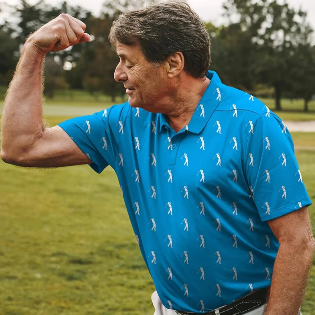 Mens Golf Shirt Print Polo Shirts for Men Performance Polo Quick-Dry 011