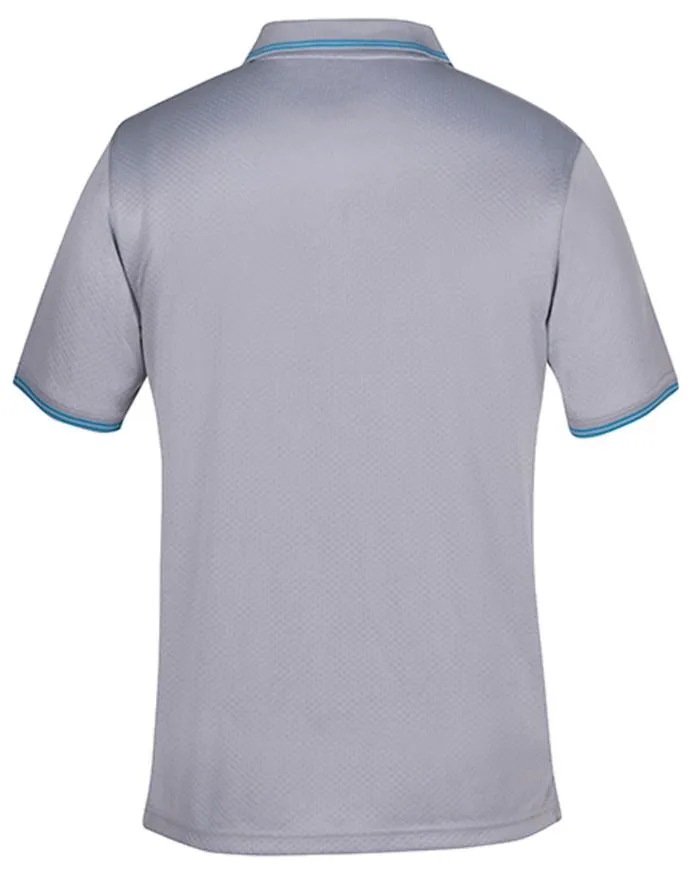 Mens Jacquard Contrast Polo