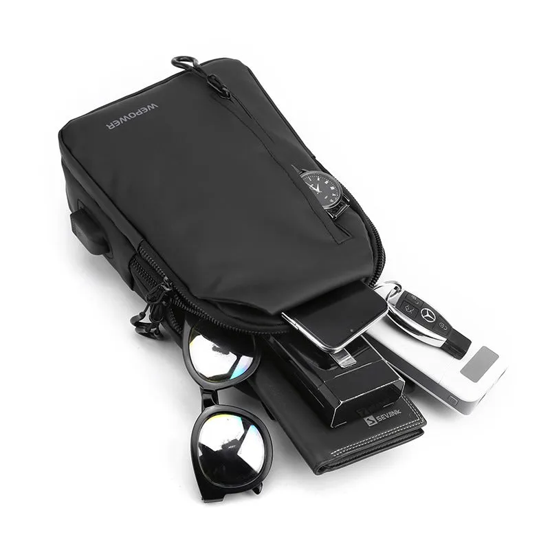Men's Large Capacity Korean Style Motorcycle Waterproof Men's Chest Bags