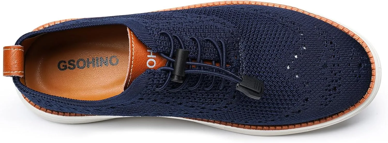 Men's Lightweight Casual Sneakers Dress Oxfords Business Walking Shoes Loafers Comfortable Breathable Mesh Arch Support
