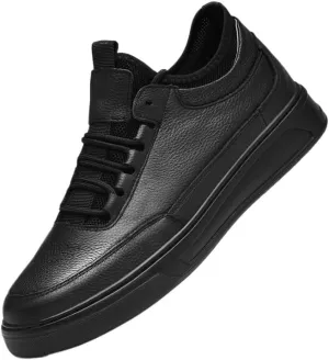 Men's Lightweight Genuine Leather Oxford Shoes - Non-Slip Waterproof Business Dress Sneakers for Formal and Casual Wear