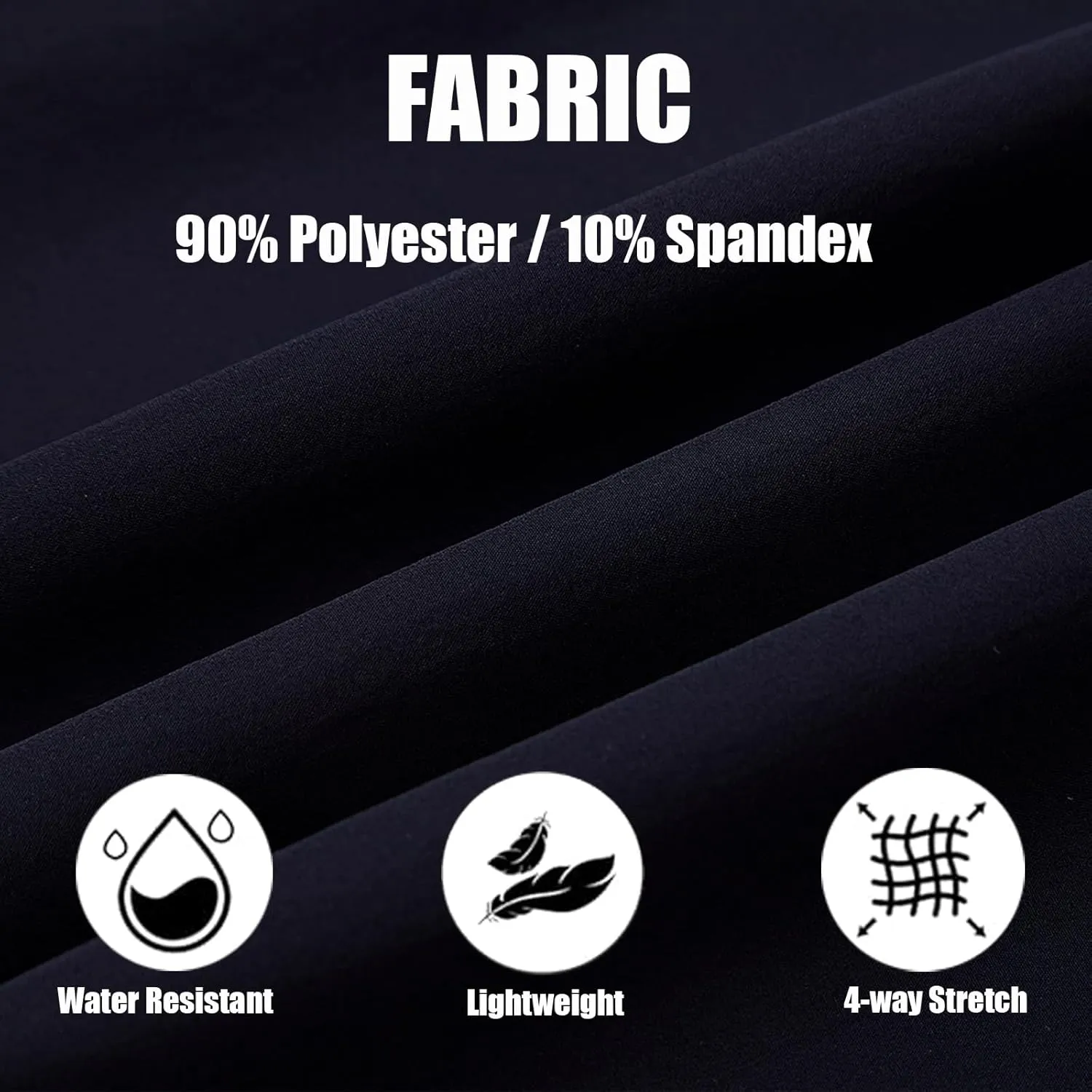 Men's Lightweight Hiking Travel Pants Breathable Athletic Fishing Active Joggers Zipper Pockets