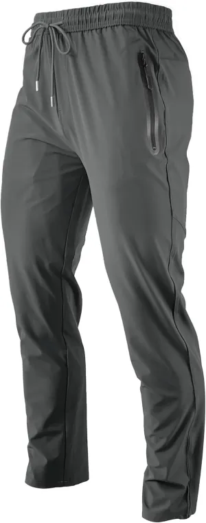 Men's Lightweight Quick Dry Hiking Running Pants Outdoor Sports Breathable Zipper Pockets Athletic Work Pants