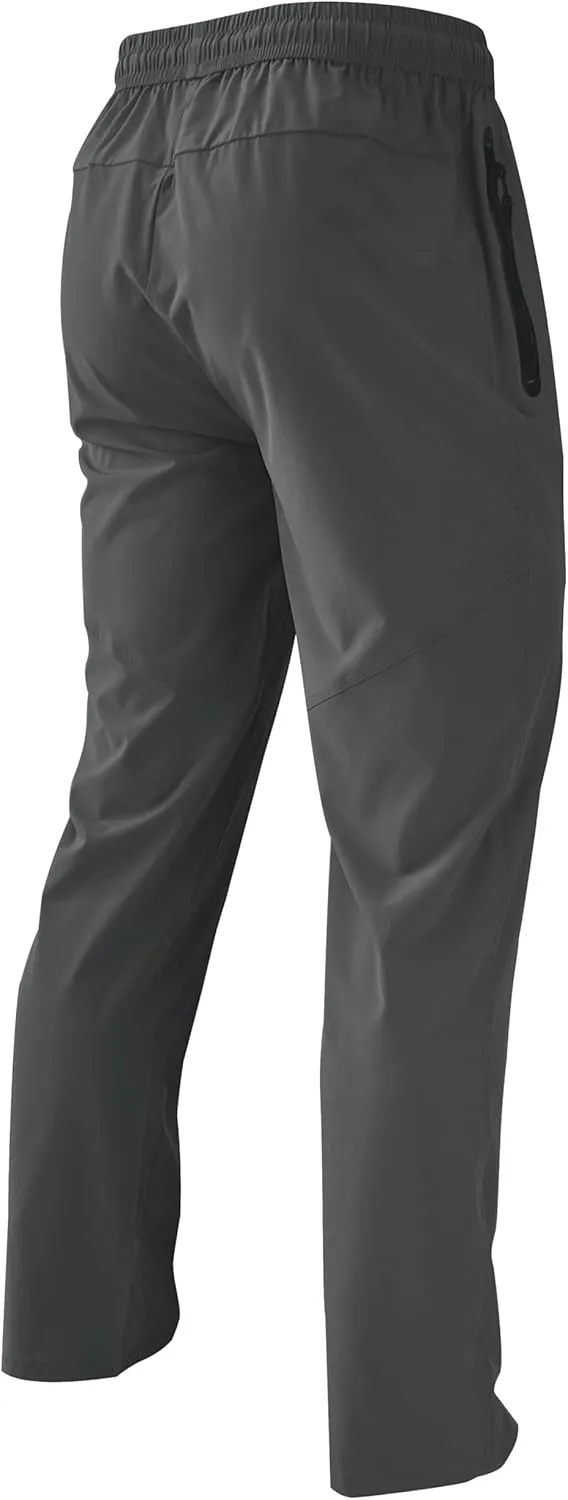 Men's Lightweight Quick Dry Hiking Running Pants Outdoor Sports Breathable Zipper Pockets Athletic Work Pants