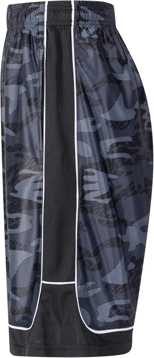 Men's Long Athletic Shorts Basketball Gym Quick Dry Camo Shorts with Pockets