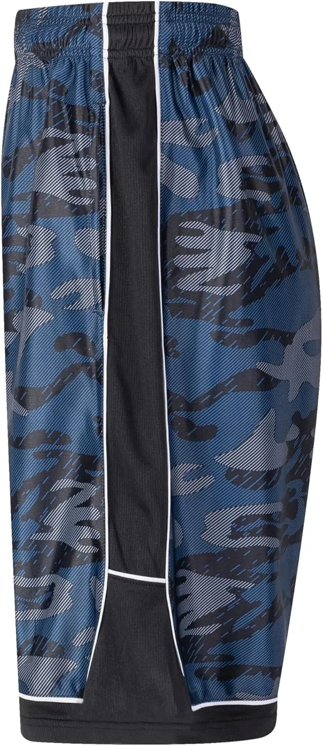 Men's Long Athletic Shorts Basketball Gym Quick Dry Camo Shorts with Pockets