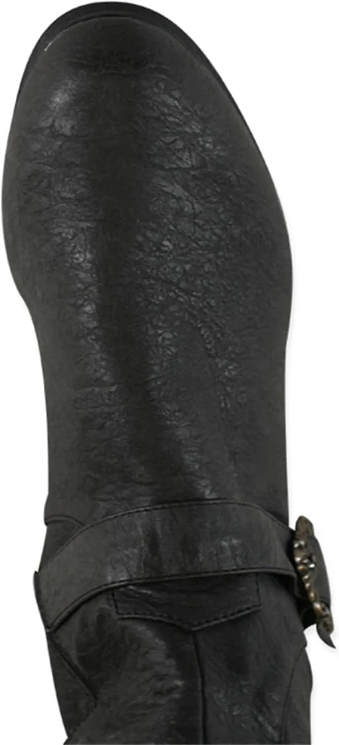 Mens Medieval Renaissance Cosplay Boots Halloween PU Leather Mid Calf Vintage Pirate Viking Shoes