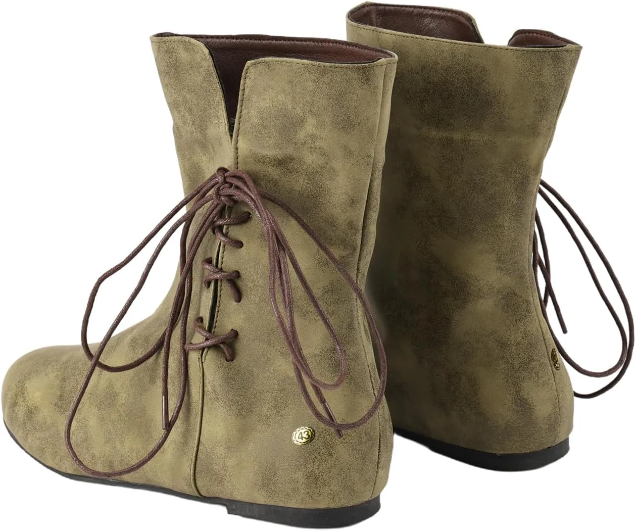Mens Medieval Renaissance Cosplay Boots Halloween PU Leather Vintage Pirate Viking Shoes