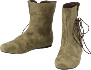 Mens Medieval Renaissance Cosplay Boots Halloween PU Leather Vintage Pirate Viking Shoes