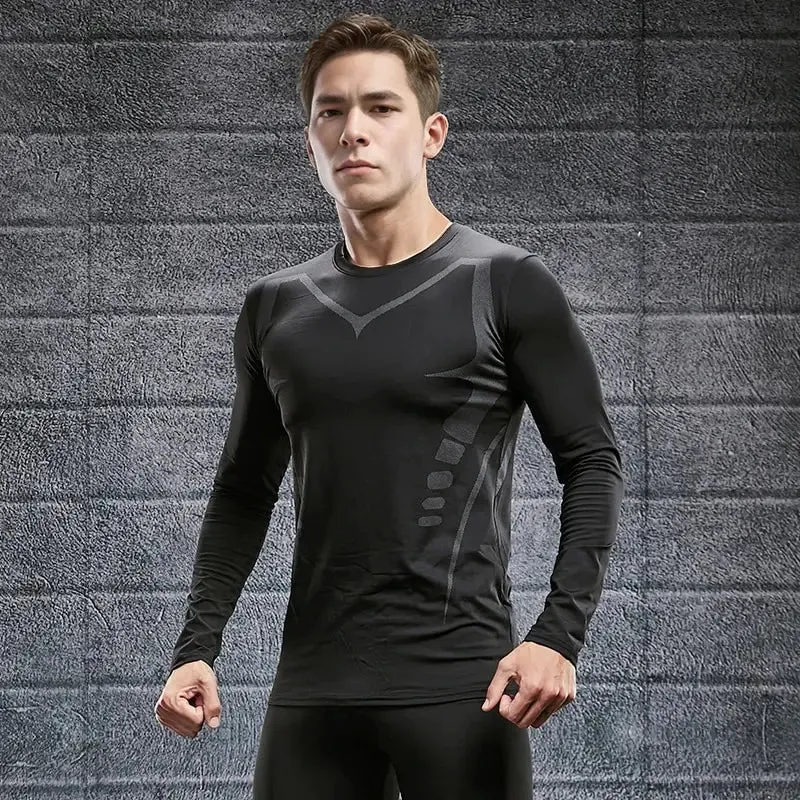 Men’s Quick-Dry Compression Sports Top — Long Sleeve for Running, Cycling, Fitness & Training
