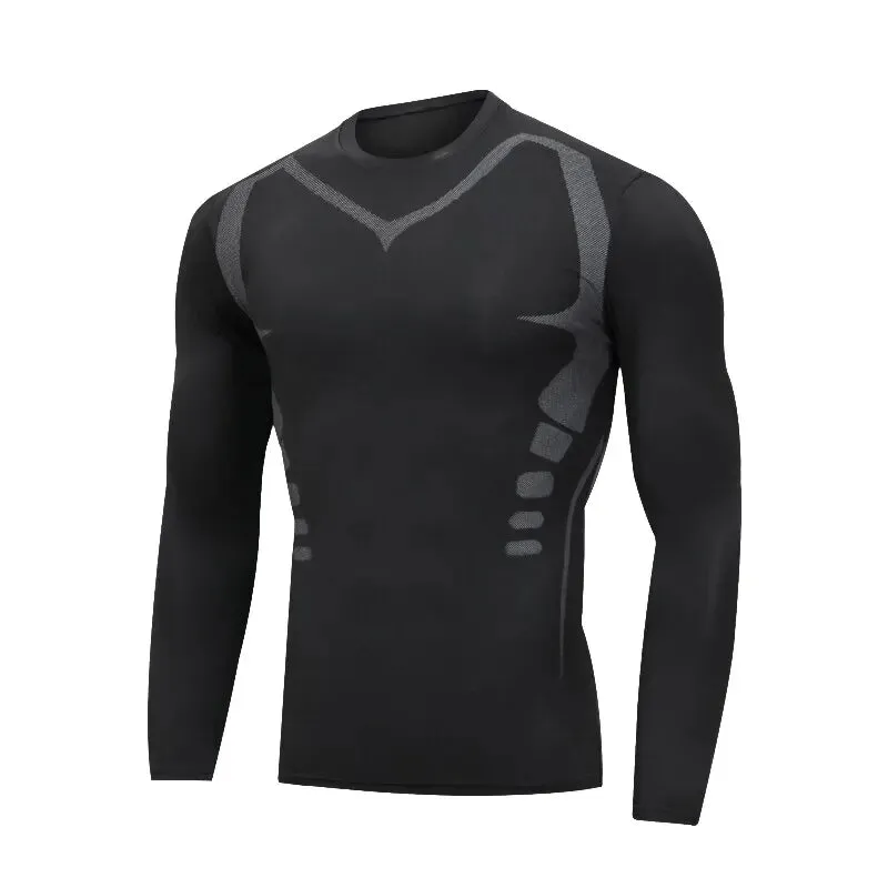Men’s Quick-Dry Compression Sports Top — Long Sleeve for Running, Cycling, Fitness & Training