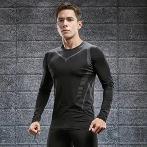 Men’s Quick-Dry Compression Sports Top — Long Sleeve for Running, Cycling, Fitness & Training