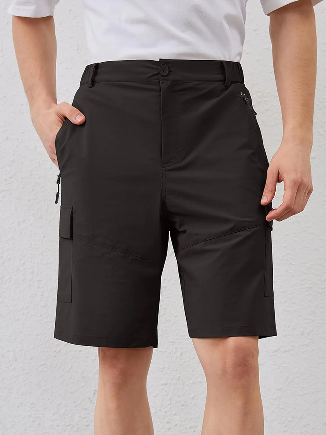Men's Quick Dry Hiking Cargo Shorts Lightweight UPF 50  Outdoor Climbing Work Shorts with Zipper Pockets S-2XL