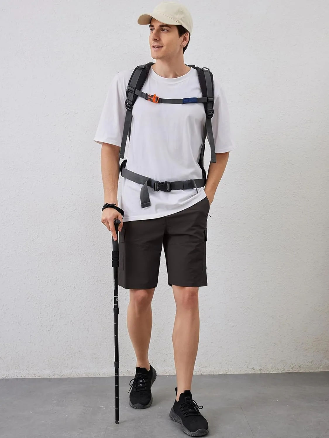 Men's Quick Dry Hiking Cargo Shorts Lightweight UPF 50  Outdoor Climbing Work Shorts with Zipper Pockets S-2XL