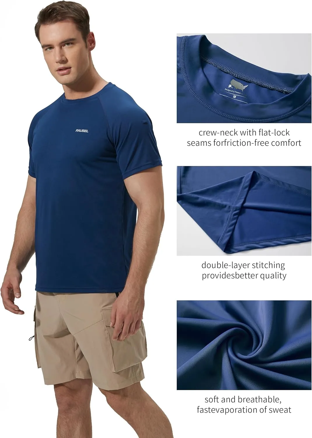 Men's Rash Guard Swim Shirts Short Sleeve UV Sun Protection Quick Dry UPF 50  SPF Fishing Beach Water Shirt