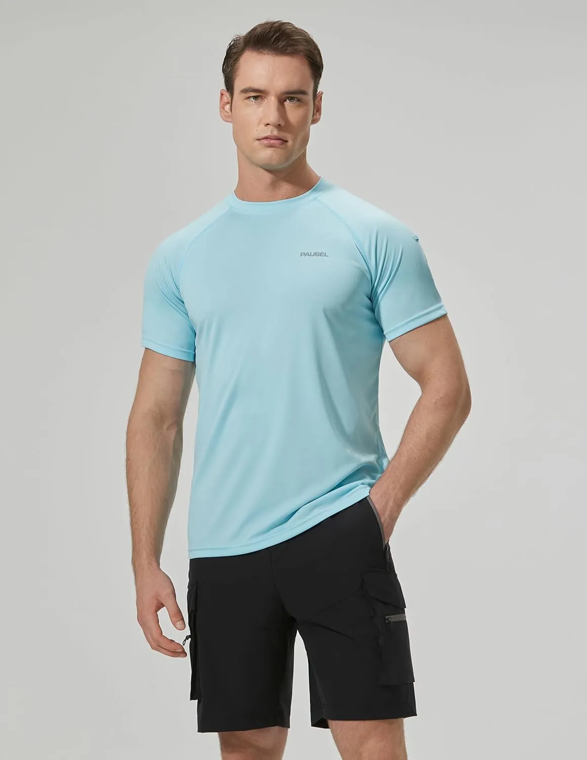Men's Rash Guard Swim Shirts Short Sleeve UV Sun Protection Quick Dry UPF 50  SPF Fishing Beach Water Shirt