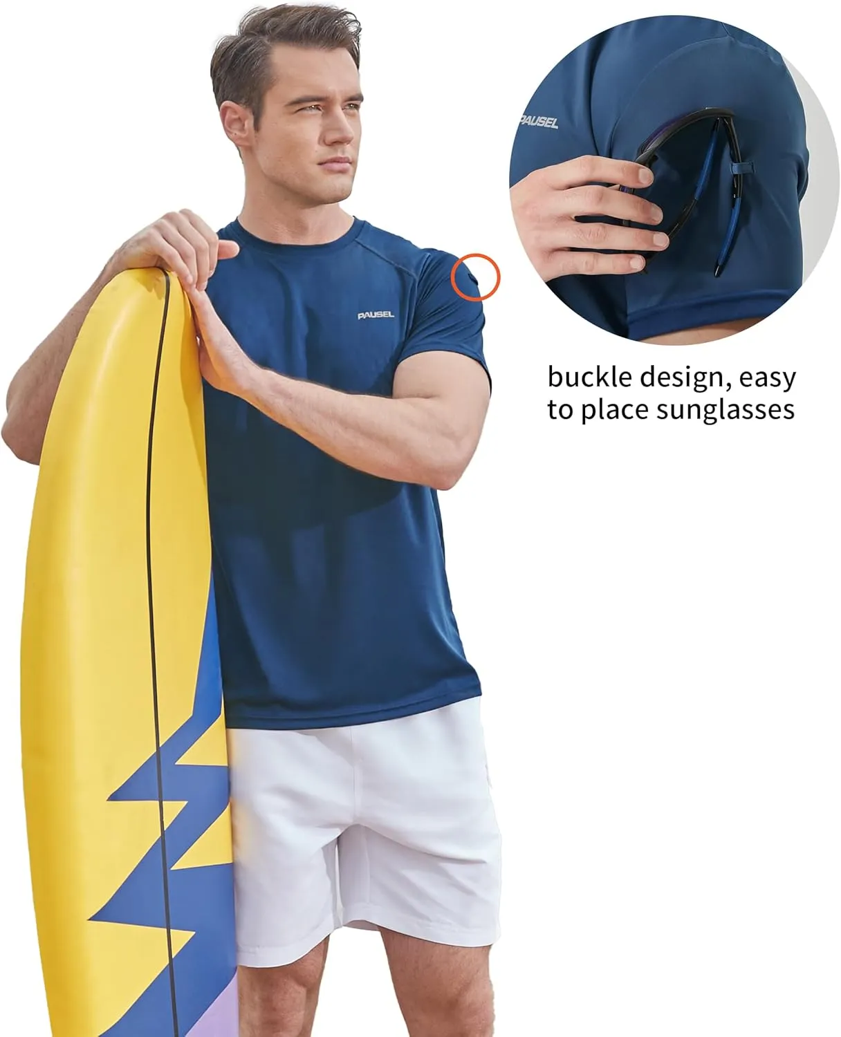 Men's Rash Guard Swim Shirts Short Sleeve UV Sun Protection Quick Dry UPF 50  SPF Fishing Beach Water Shirt