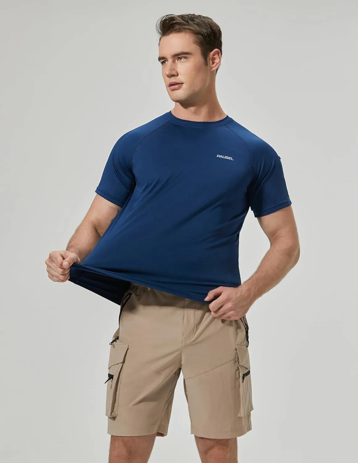 Men's Rash Guard Swim Shirts Short Sleeve UV Sun Protection Quick Dry UPF 50  SPF Fishing Beach Water Shirt