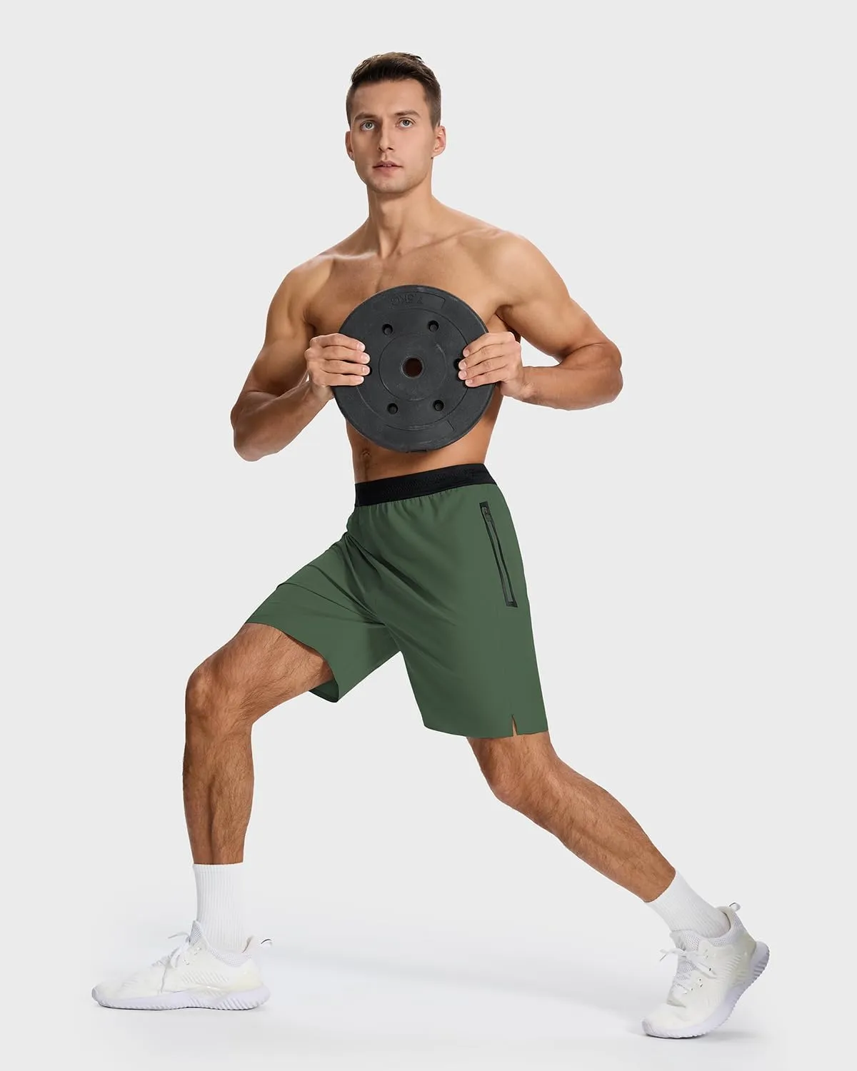 Men's Running Active Shorts - Lightweight Quick Dry Gym Sports Tennis Short Single Zipper Pocket for Essentials