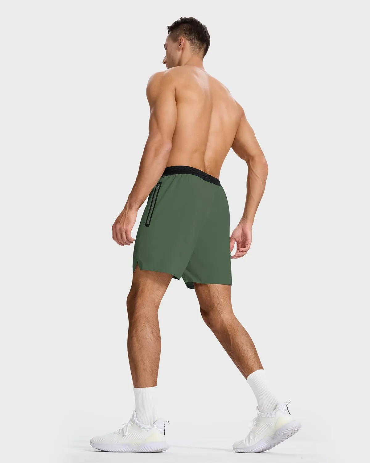 Men's Running Active Shorts - Lightweight Quick Dry Gym Sports Tennis Short Single Zipper Pocket for Essentials