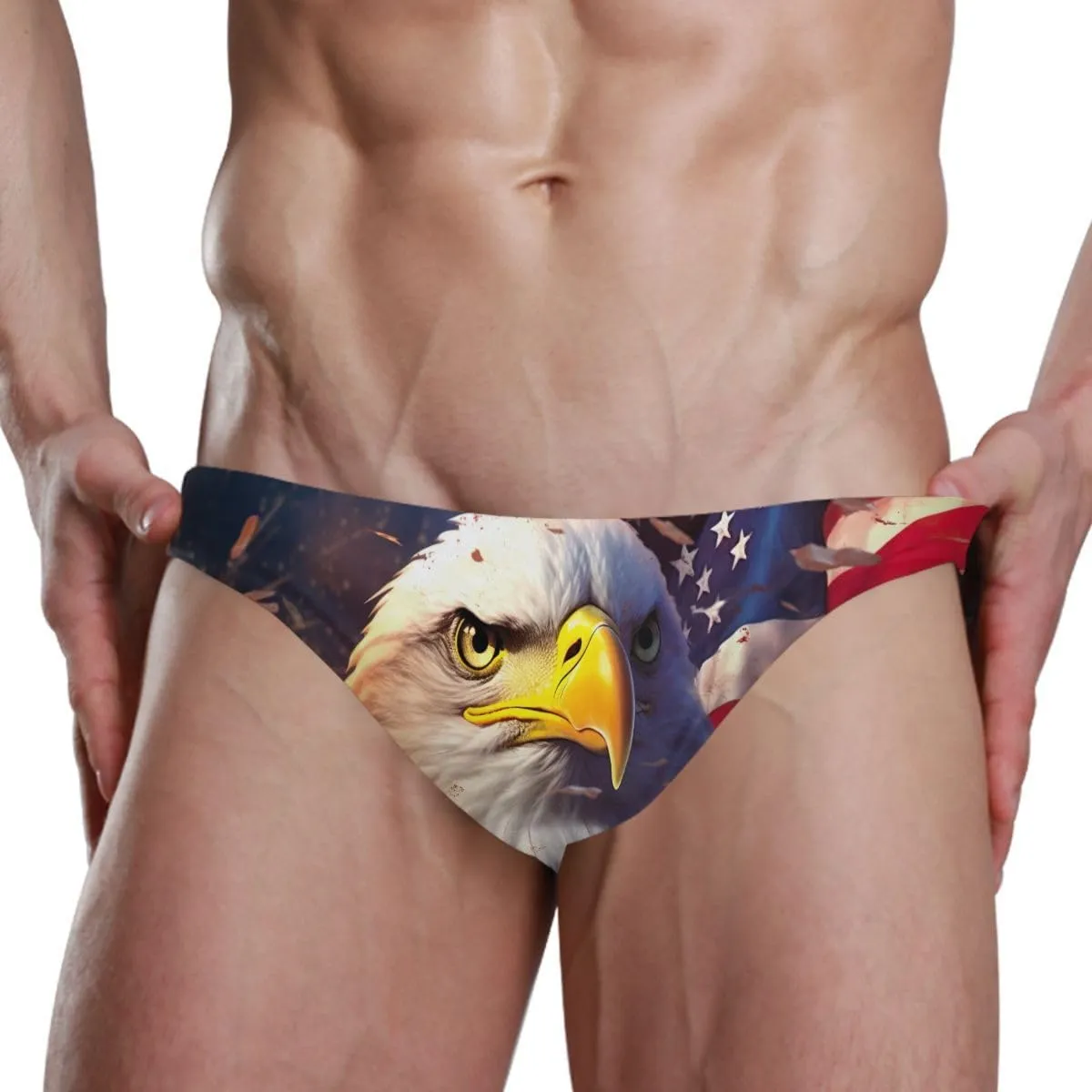 Men's Sexy Bikini Swimsuit Swimwear Quick Dry Print Briefs