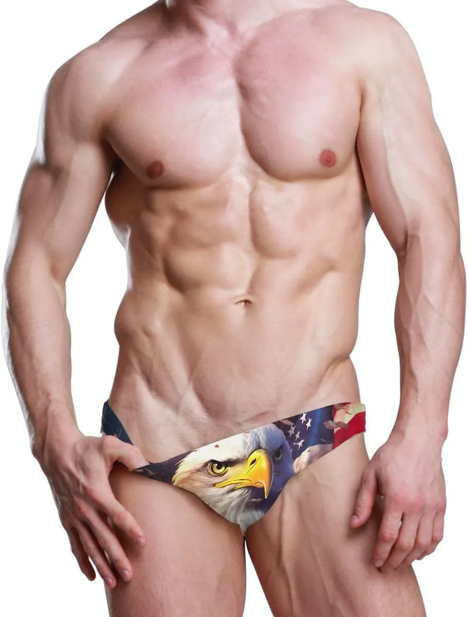 Men's Sexy Bikini Swimsuit Swimwear Quick Dry Print Briefs
