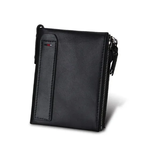 Men's Short  wallet Anti-theft brush leather wallet men's