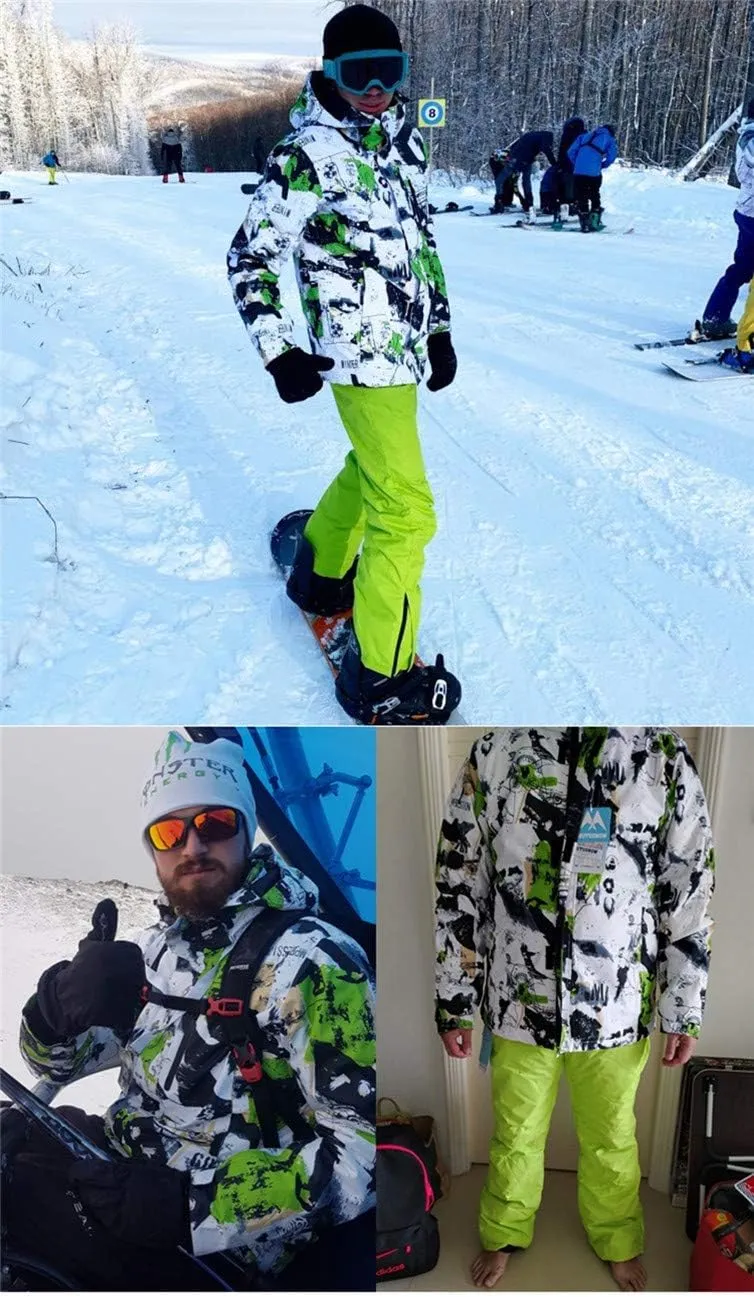 Men's Ski Jacket Waterproof Mountain Snowboarding Jackets Warm Snow Coat Winter Raincoat Windbreaker