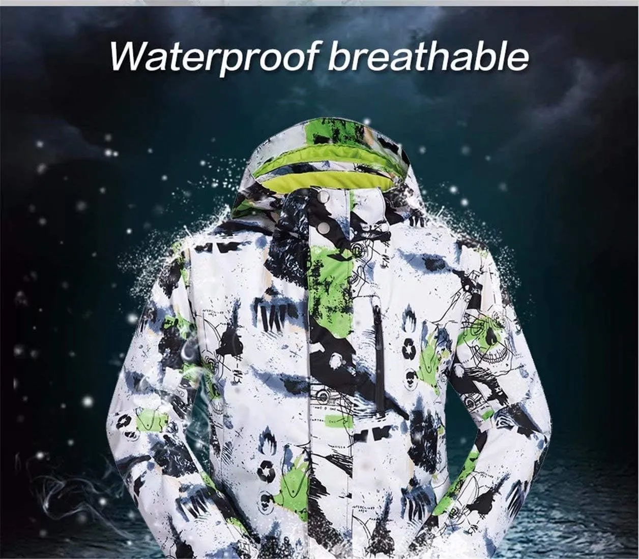 Men's Ski Jacket Waterproof Mountain Snowboarding Jackets Warm Snow Coat Winter Raincoat Windbreaker