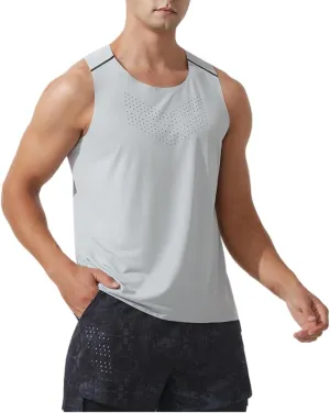 Men's Summer Lightweight Ventilated Running Vest, Sleeveless Quick Dry Fitness for Sports Outdoor