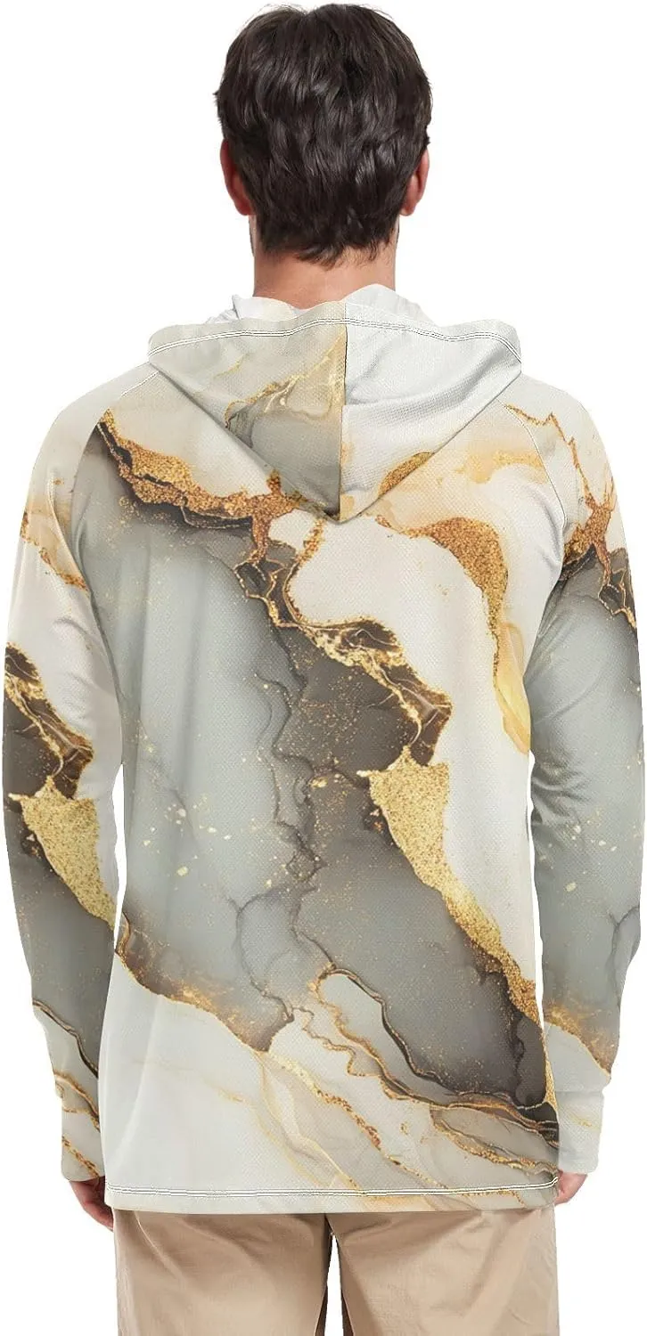 Mens Sun Protection Hoodie Long Sleeve Quick Dry UPF 50  Cooling Hoodies