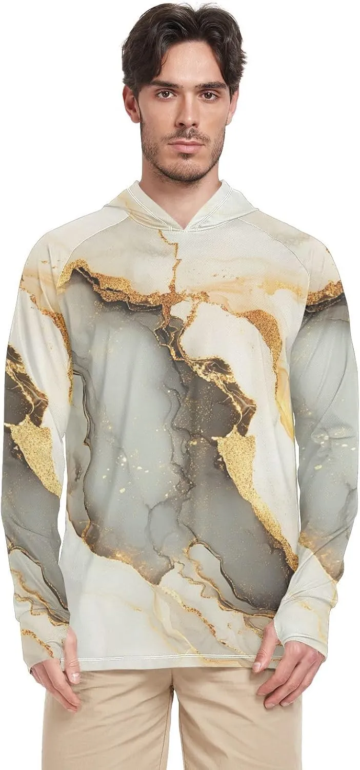 Mens Sun Protection Hoodie Long Sleeve Quick Dry UPF 50  Cooling Hoodies