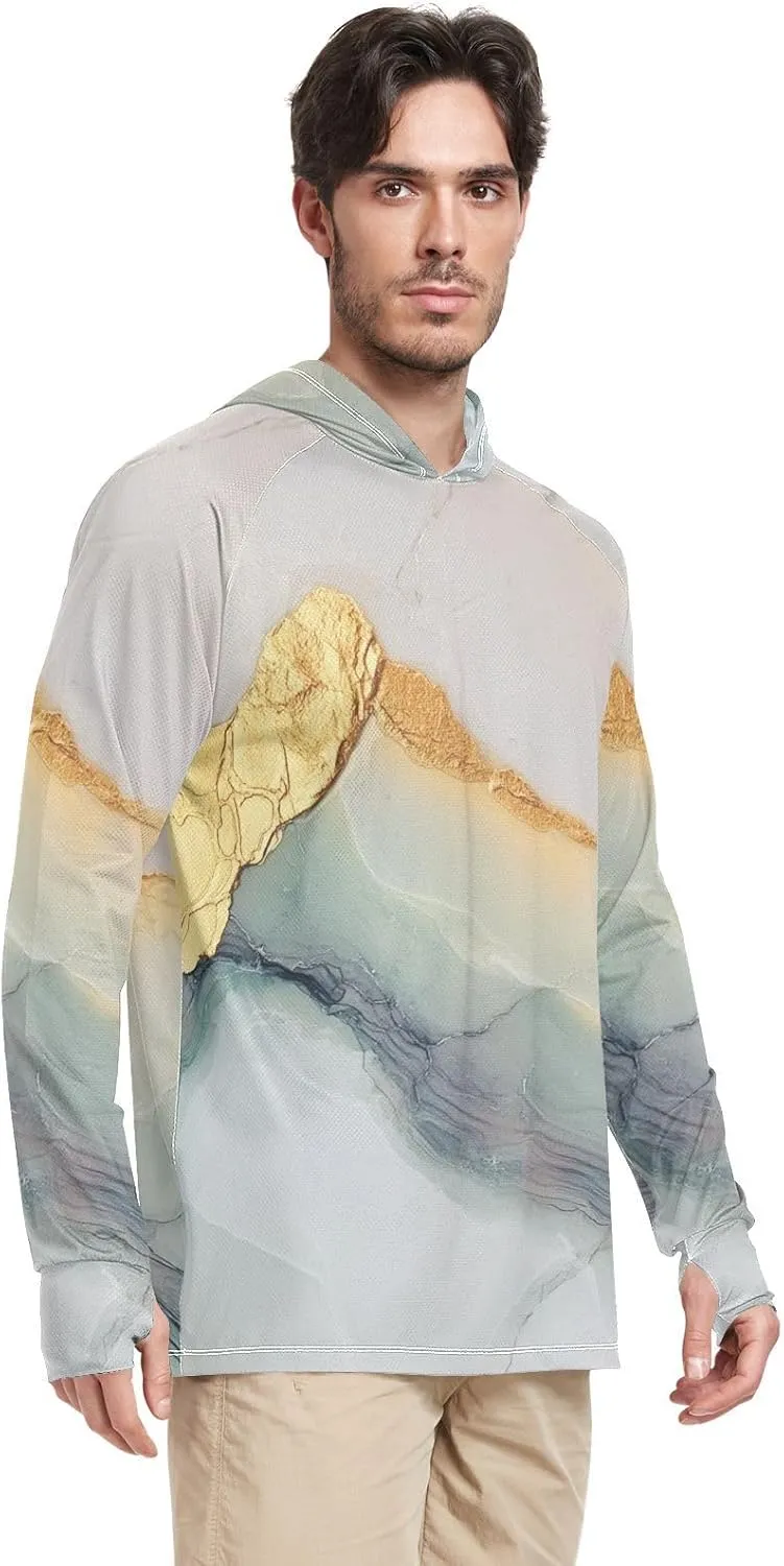 Mens Sun Protection Hoodie Long Sleeve Quick Dry UPF 50  Cooling Hoodies