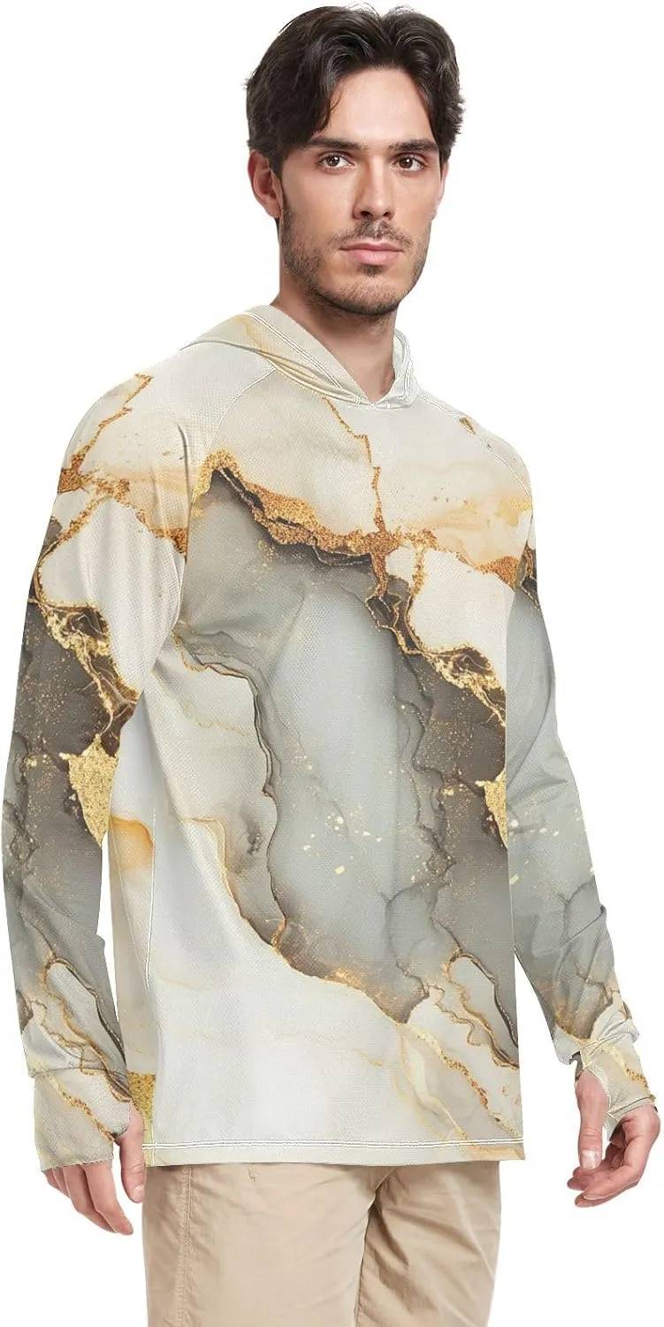 Mens Sun Protection Hoodie Long Sleeve Quick Dry UPF 50  Cooling Hoodies