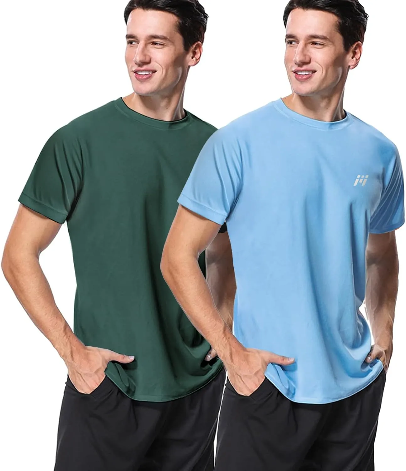 Men's Swim Shirt Rash Guard, UPF50  UV Sun Protection Quick Dry SPF Short Sleeve Fishing Beach T-Shirts