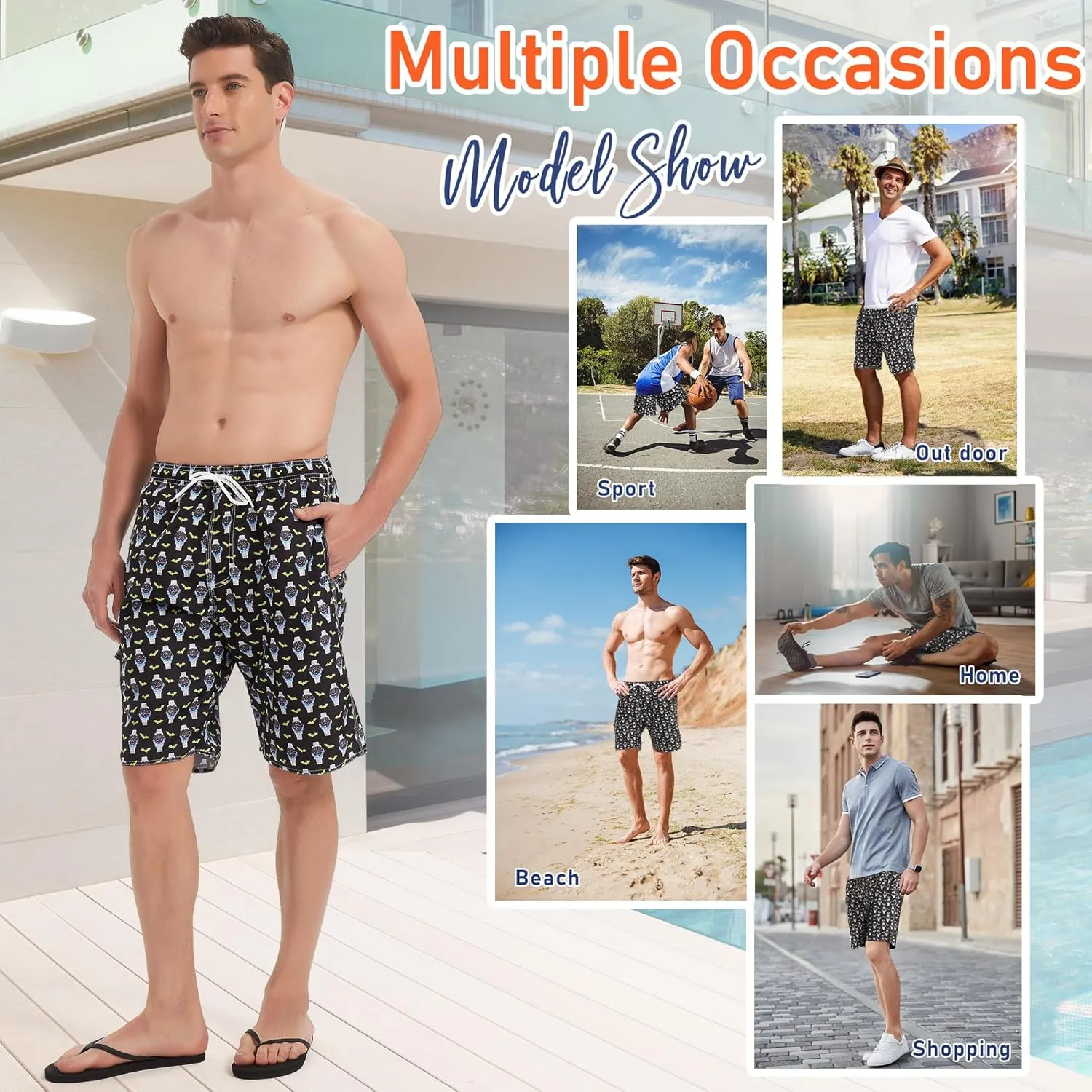 Mens Swimming Trunks Swim Trunks Quick Dry Swim Shorts with Mesh Lining Funny Swimwear Bathing Suits
