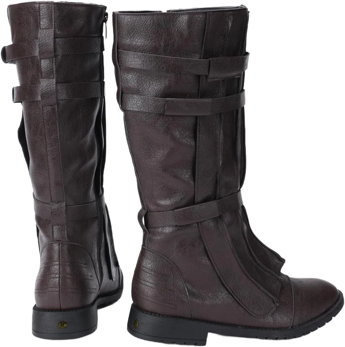 Mens Tall Boots Medieval Renaissance Pirate Cosplay Boot Halloween Costume Shoes Vintage Stage Leather Shoe