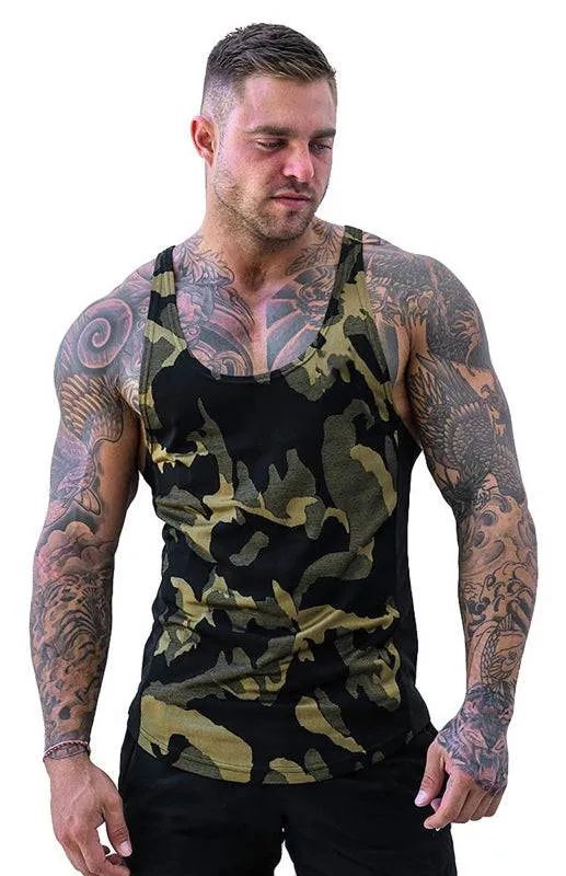 Men's Ultra-Light Camouflage Sleeveless Training Tank - Quick-Dry Comfort for Active Lifestyles