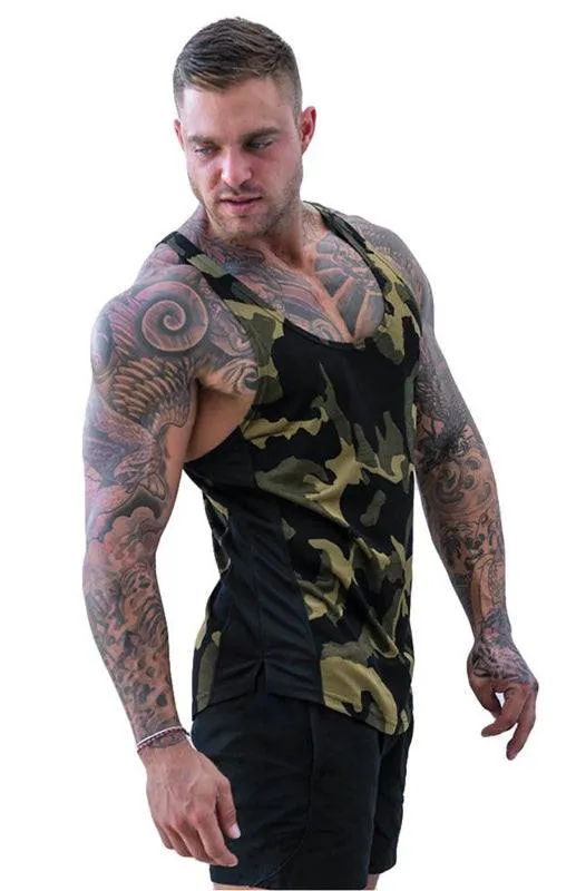 Men's Ultra-Light Camouflage Sleeveless Training Tank - Quick-Dry Comfort for Active Lifestyles