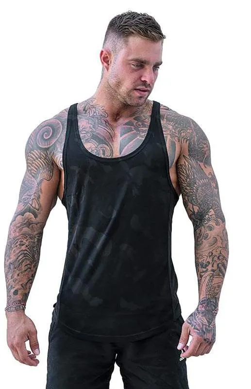 Men's Ultra-Light Camouflage Sleeveless Training Tank - Quick-Dry Comfort for Active Lifestyles