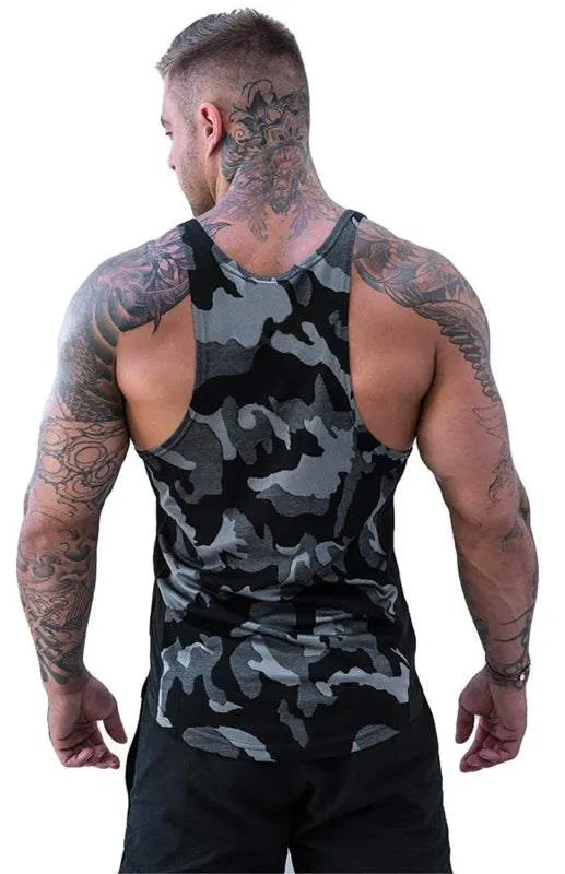 Men's Ultra-Light Camouflage Sleeveless Training Tank - Quick-Dry Comfort for Active Lifestyles