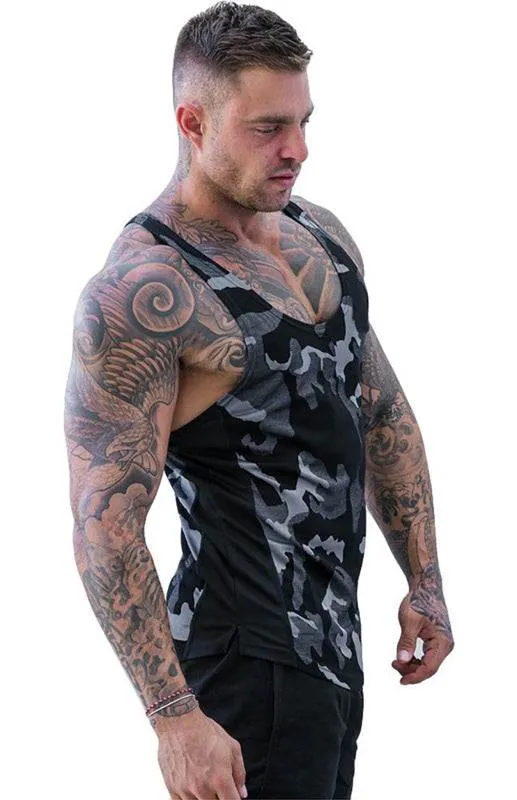 Men's Ultra-Light Camouflage Sleeveless Training Tank - Quick-Dry Comfort for Active Lifestyles