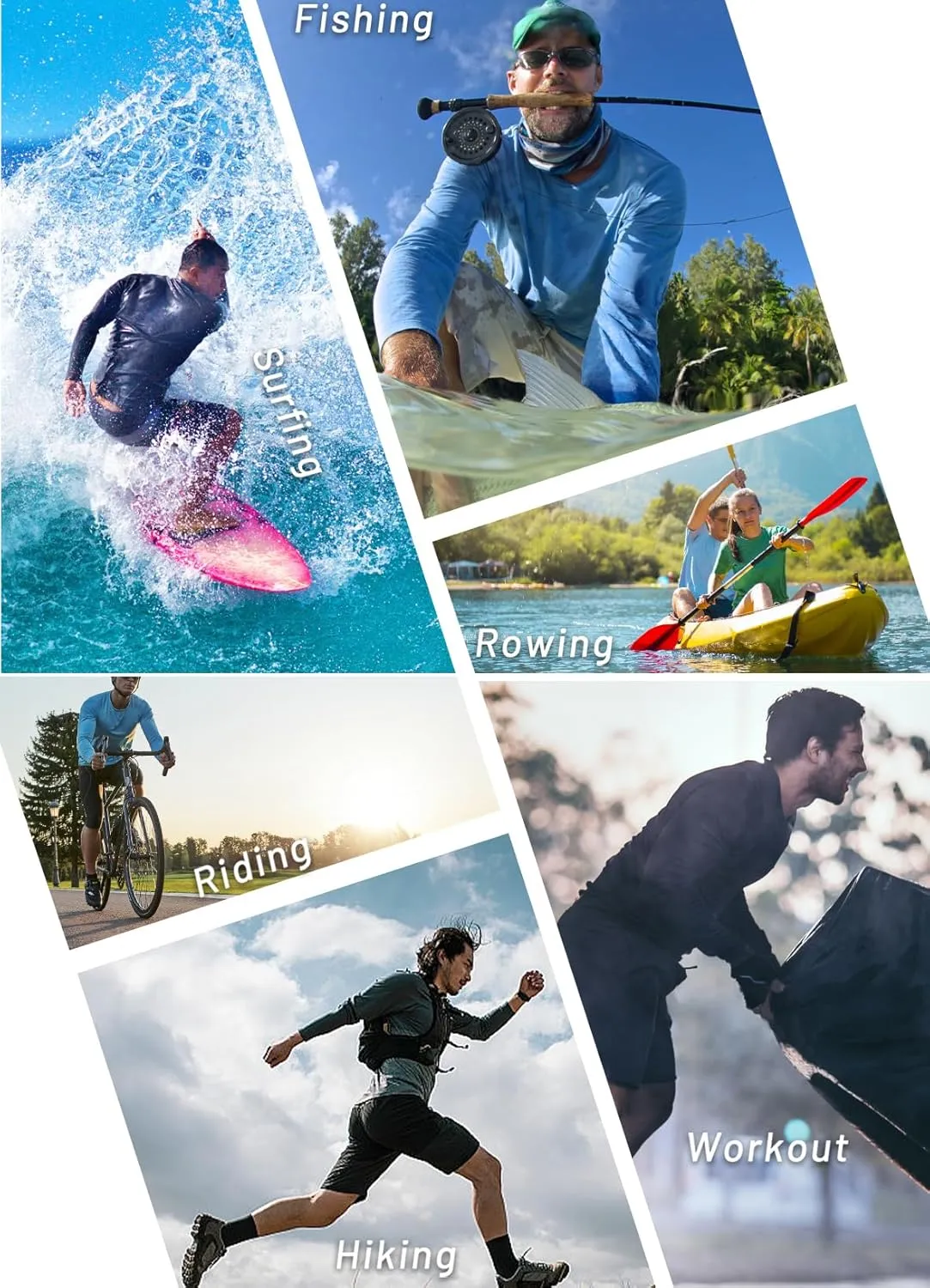Men's UPF 50  Rash Guard Long Sleeve Sun Protection Running Shirts Quick Dry Workout Fishing Swim T-Shirts