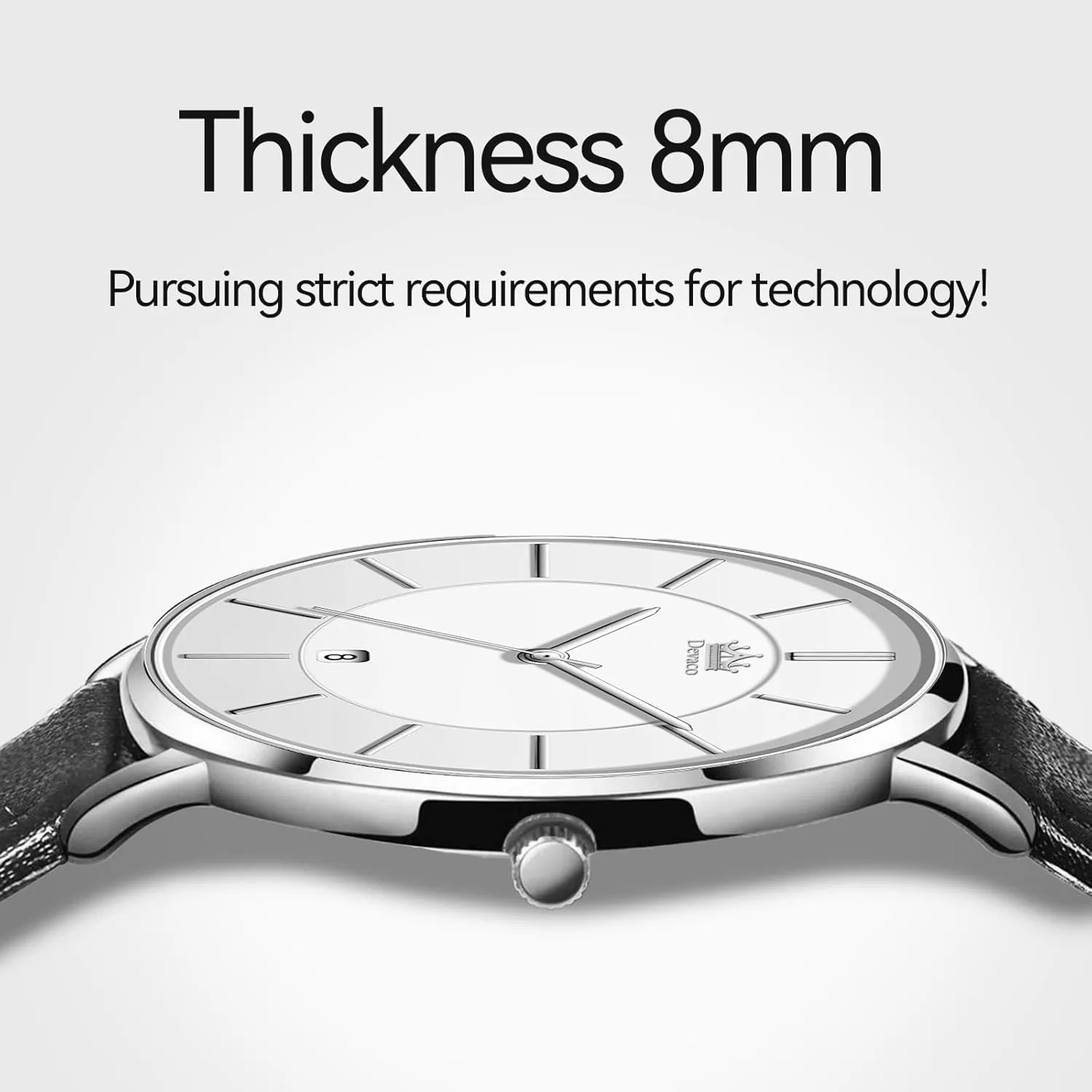 Mens Watches, Minimalist Fashion Simple Wrist Watch for Men Analog Date with Leather Strap，Ultra Thin and Stylish Large dial Watches for Men.