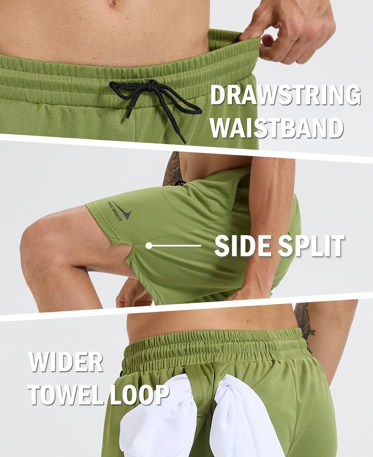 Men's Workout Shorts Gym Running Training Athletic Short Quick Dry Outdoor Shorts