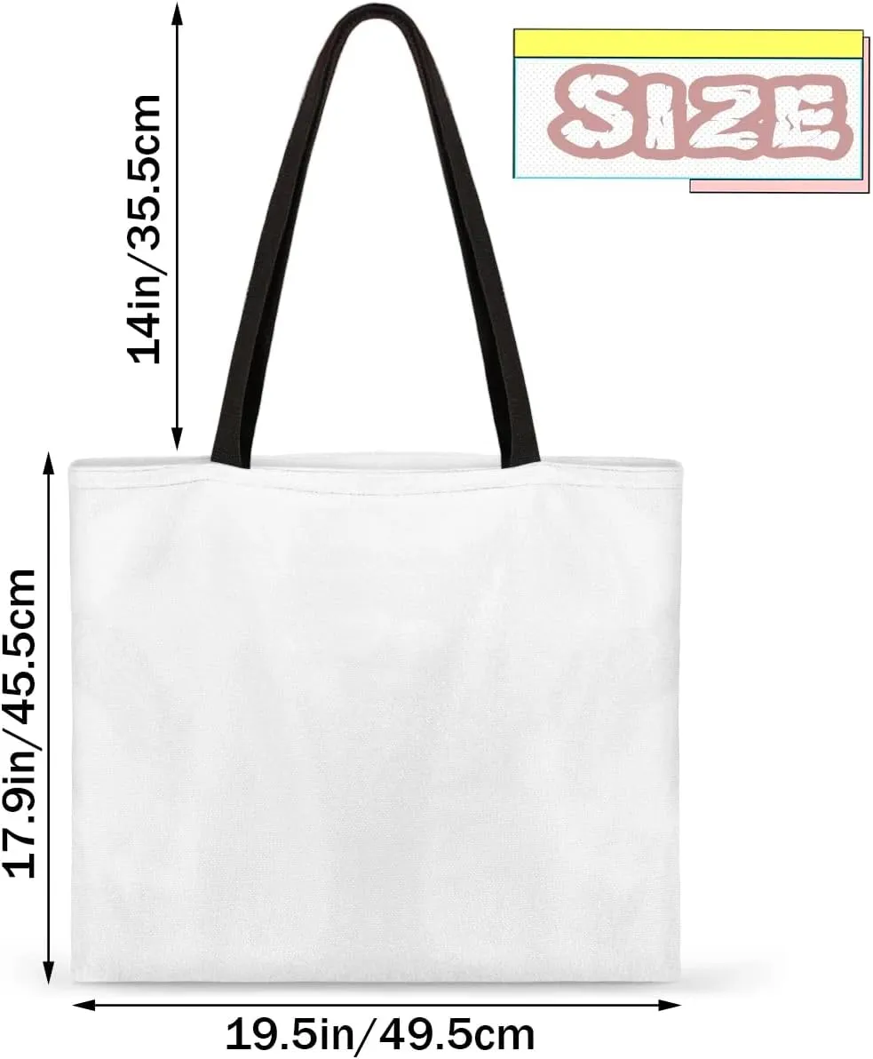 Mermaid Tail Canvas Tote Bag for Women Men Stylish Tote Handbag Shoulder Bag Reusable Grocery Bag